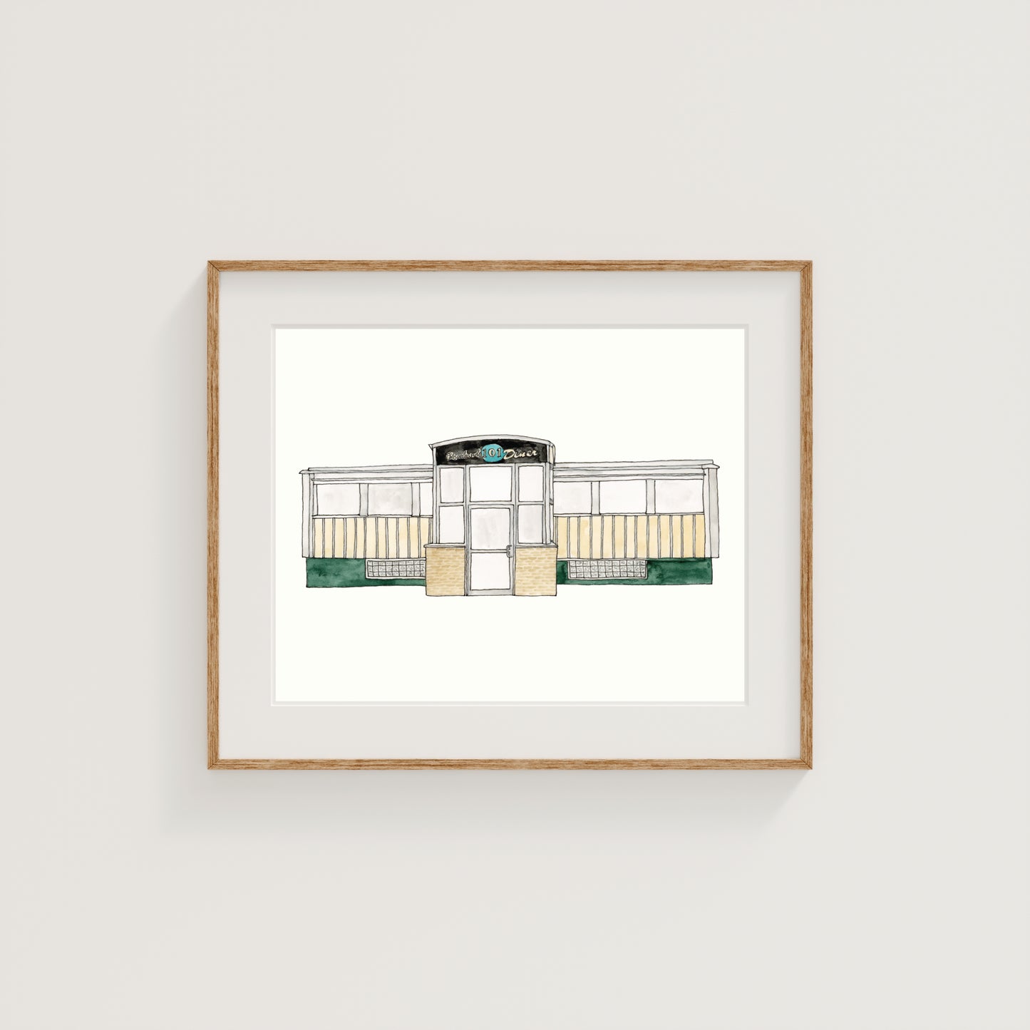Blanchard's 101 Diner Art Print | Worcester, MA | Watercolor and Ink