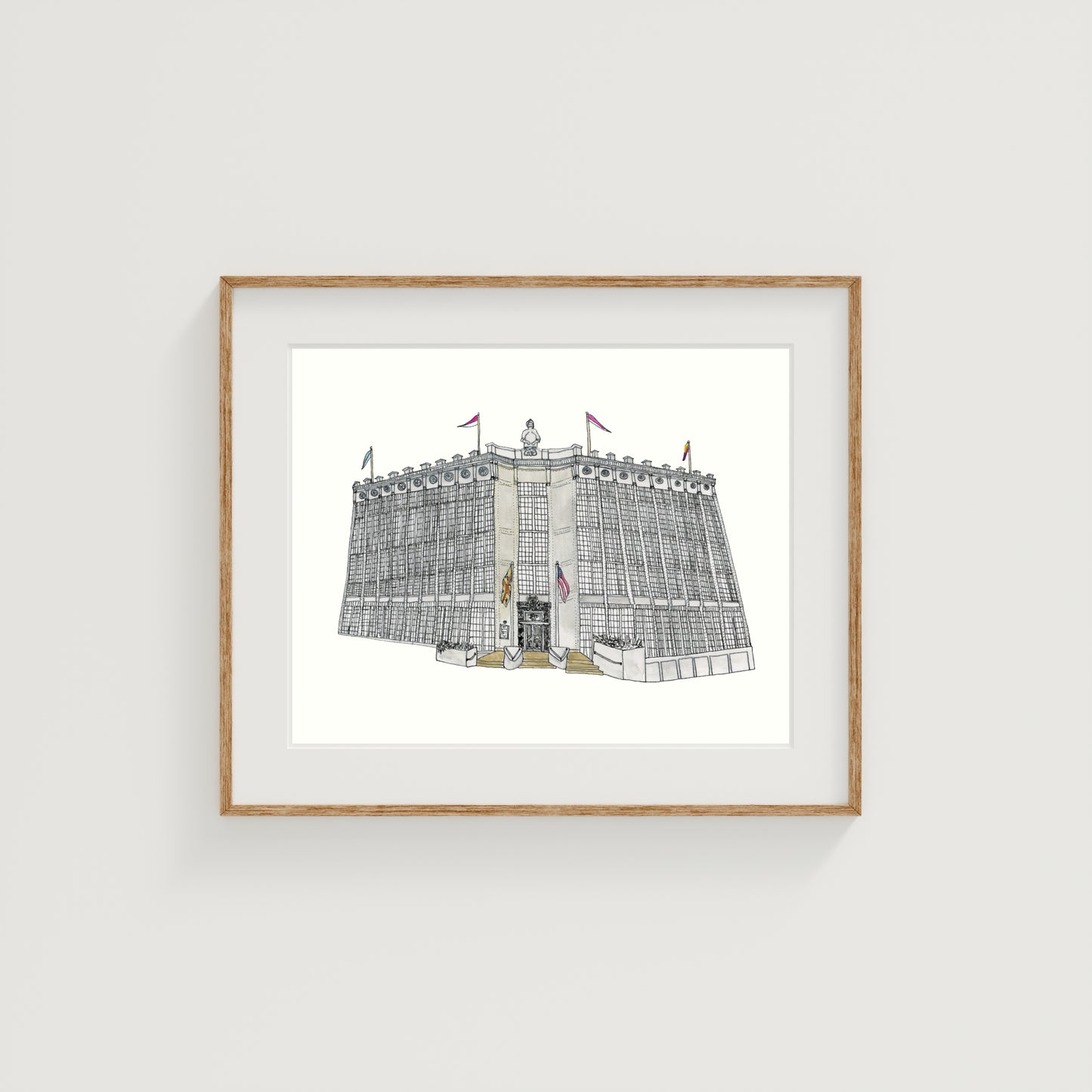 Higgins Armory Art Print | Worcester | Watercolor and Ink