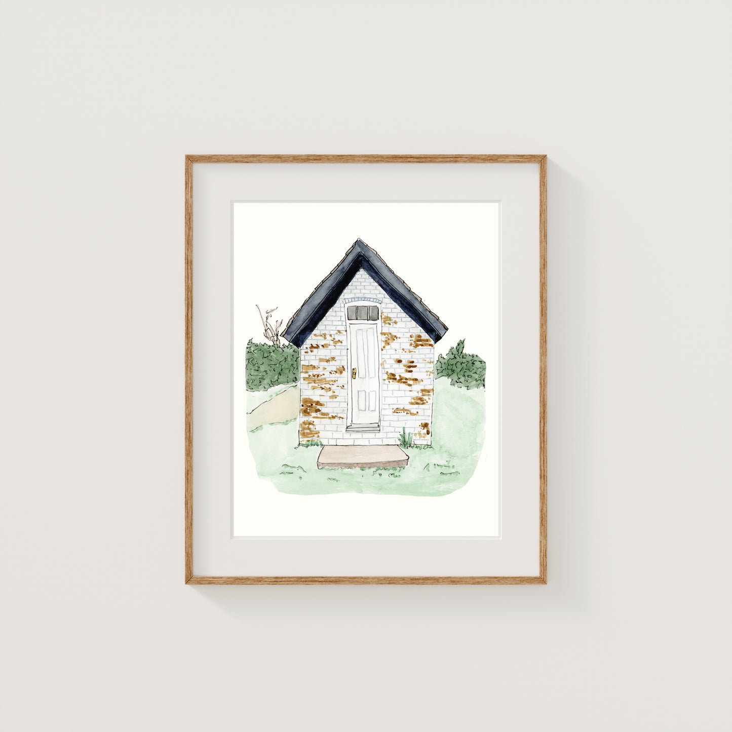 Cape Cod Building Art Print | Watercolor and Ink