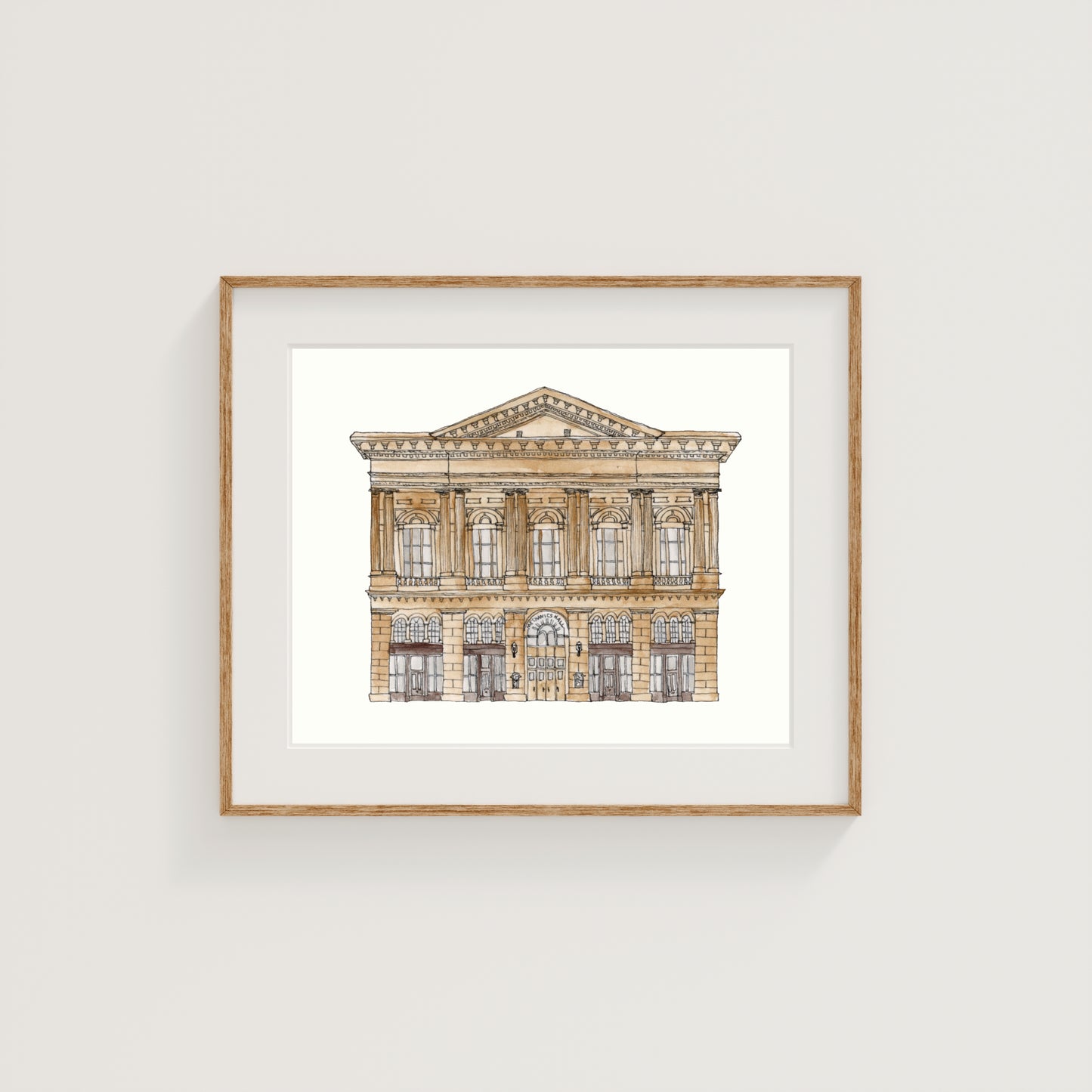 Mechanic's Hall Art Print | Worcester | Watercolor and Ink