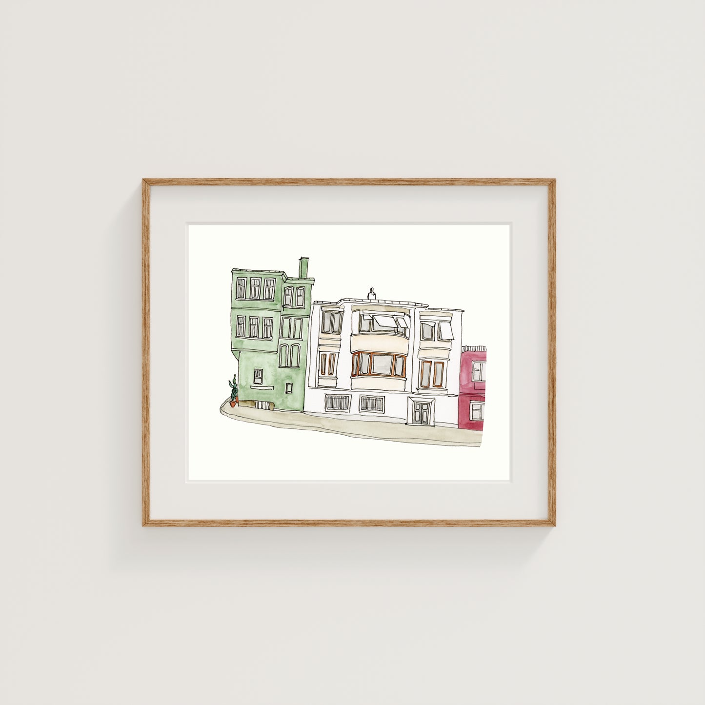 Istanbul Street Scene Art Print | Watercolor and Ink