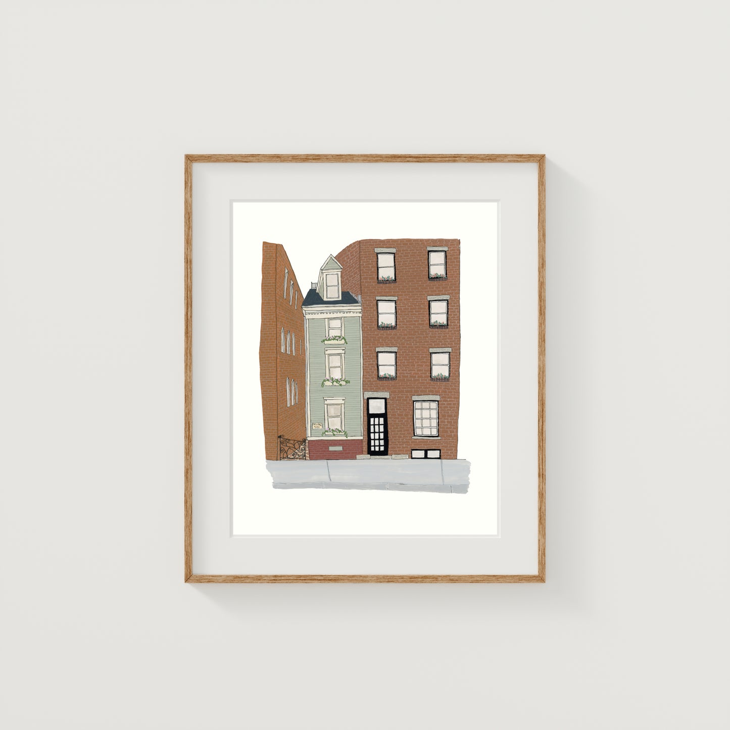 Boston's Spite House Art Print | Gouache and Ink