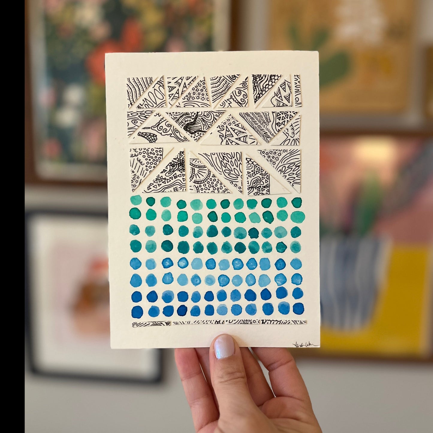 Ink and Watercolor Collage (Original)