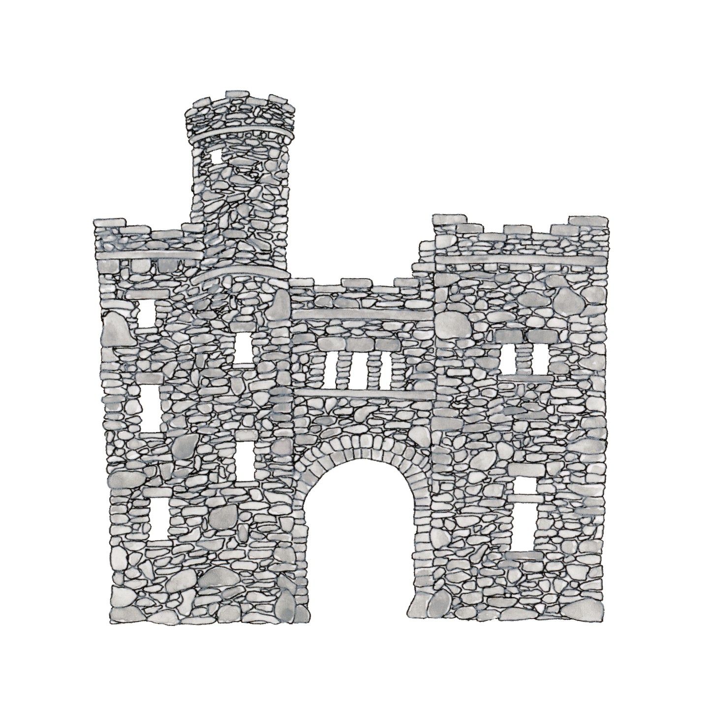 Bancroft Tower Art Print | Worcester | Watercolor and Ink