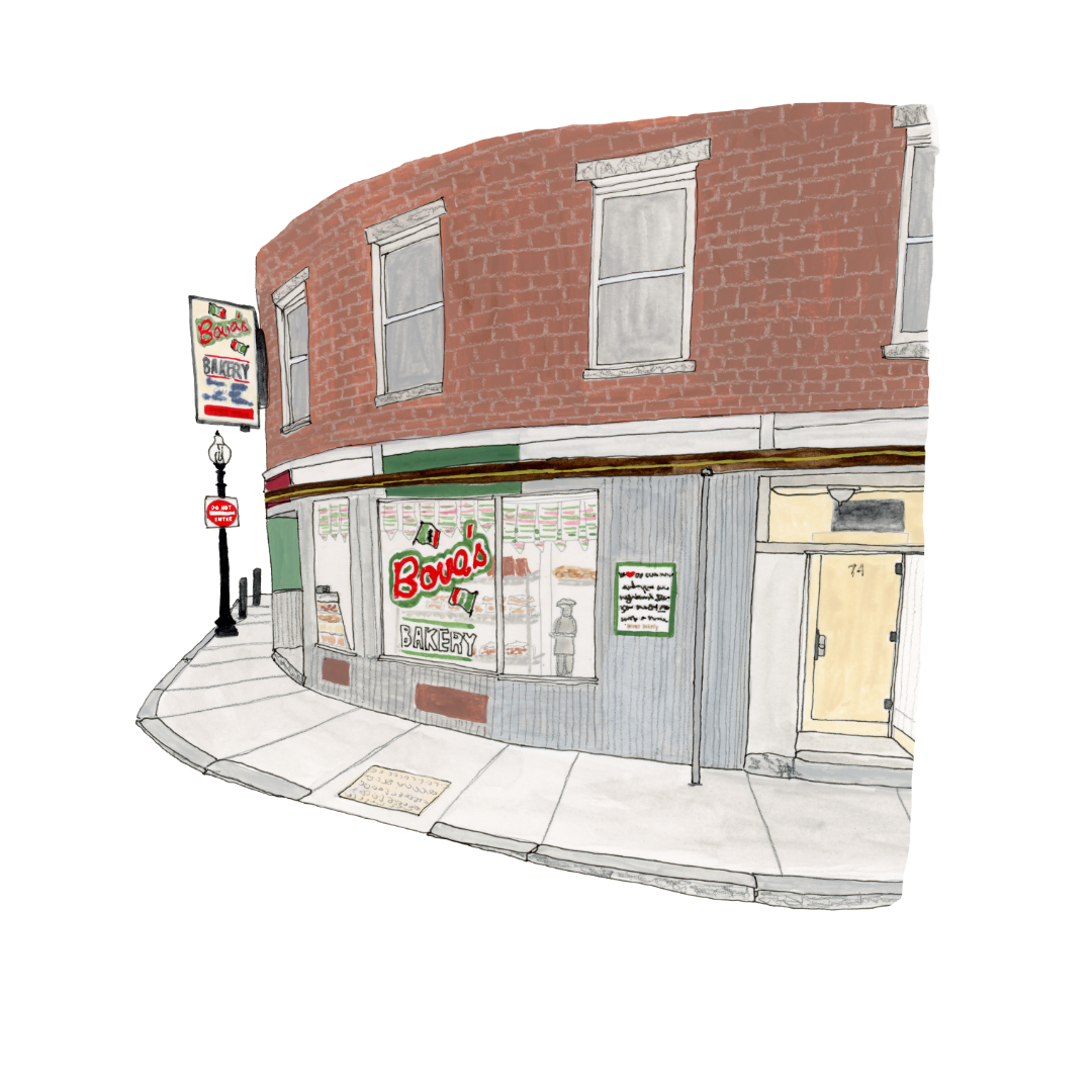 Bova's Bakery Art Print | Boston | Gouache and Ink