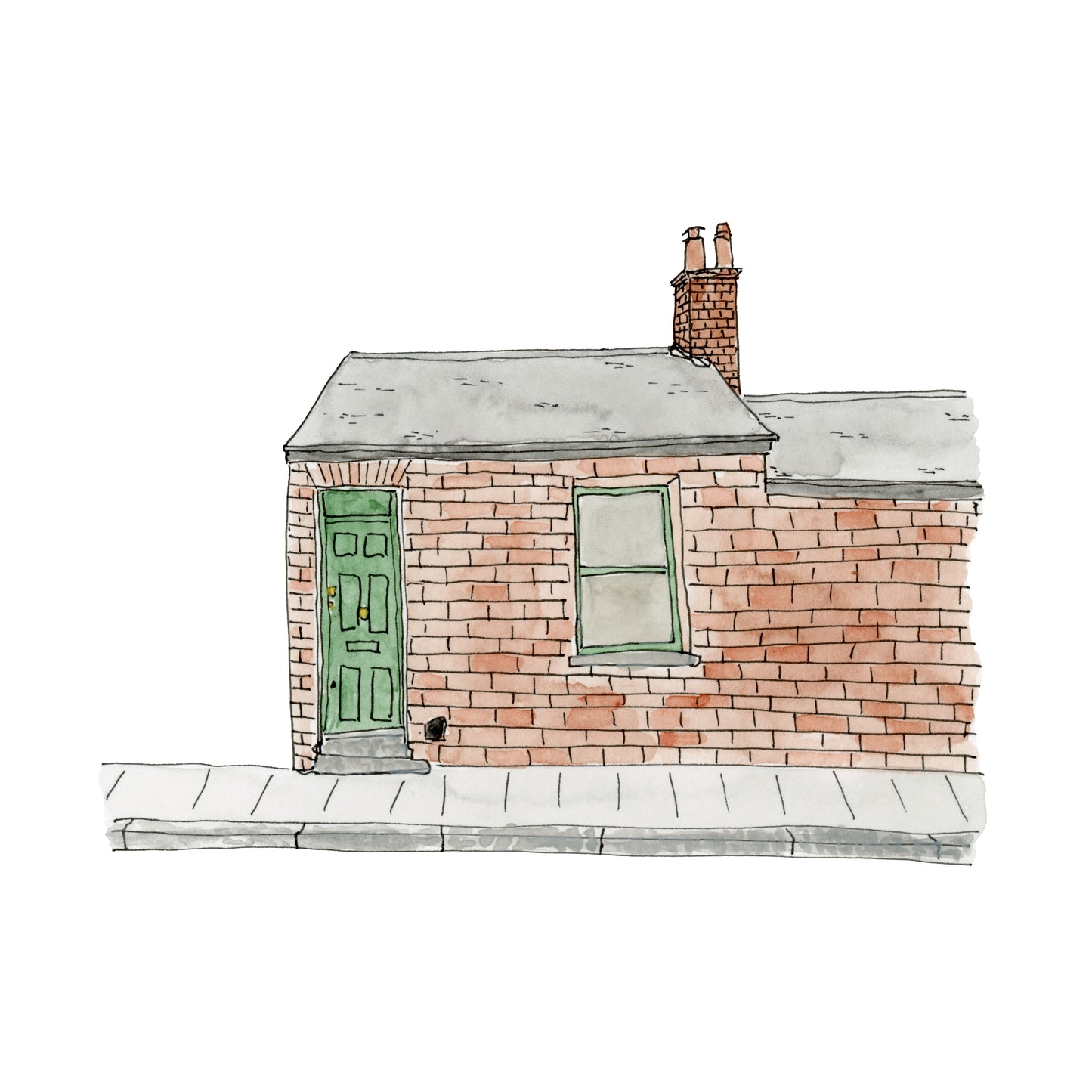 Dublin, Ireland Building Art Print | Watercolor and Ink