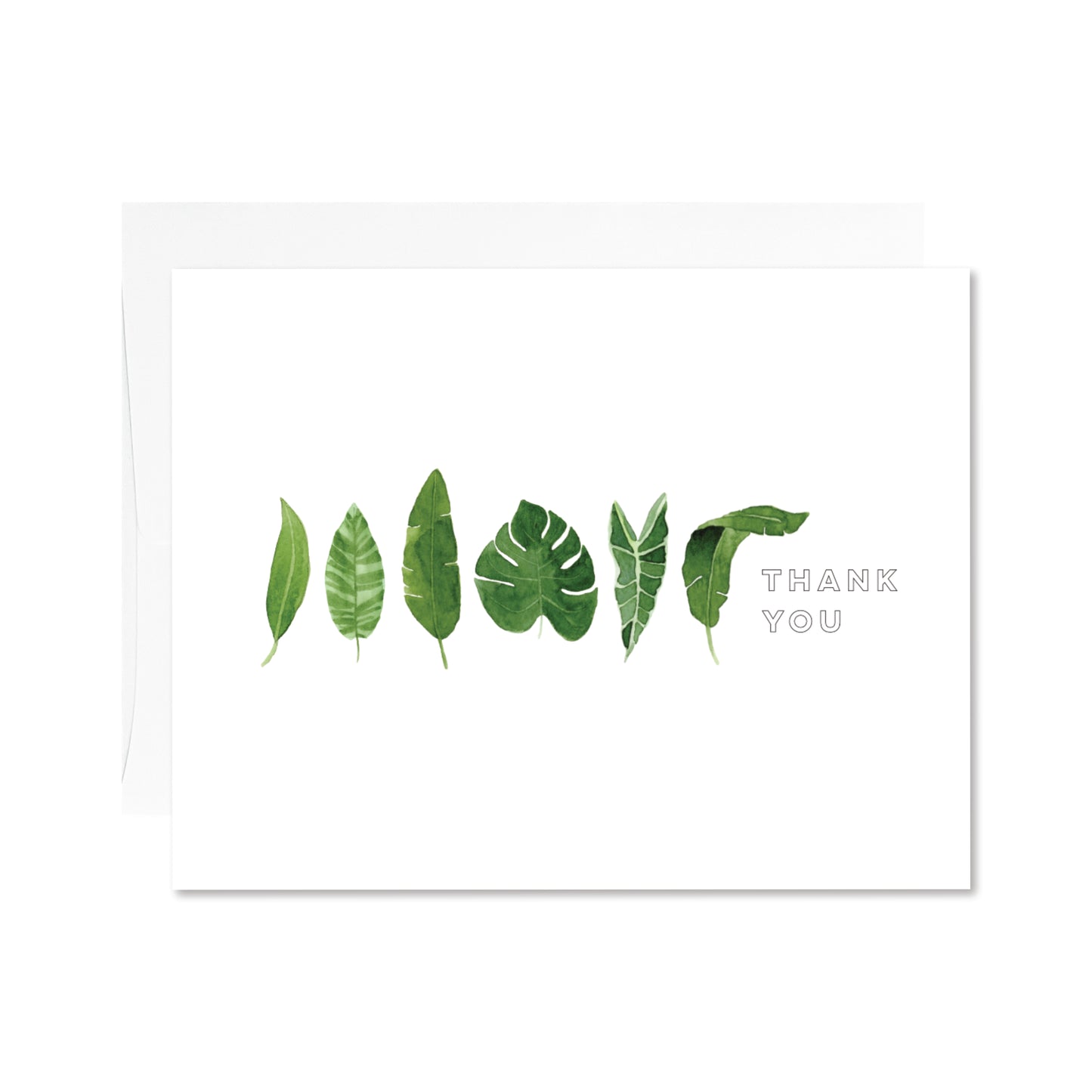 Thank You Card - Tropical Leaves