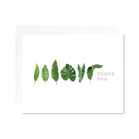 Thank You Card - Tropical Leaves