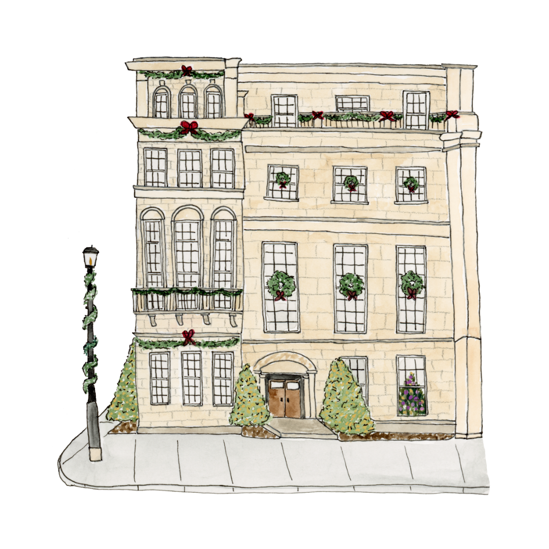 London City Street Holiday Greeting Card