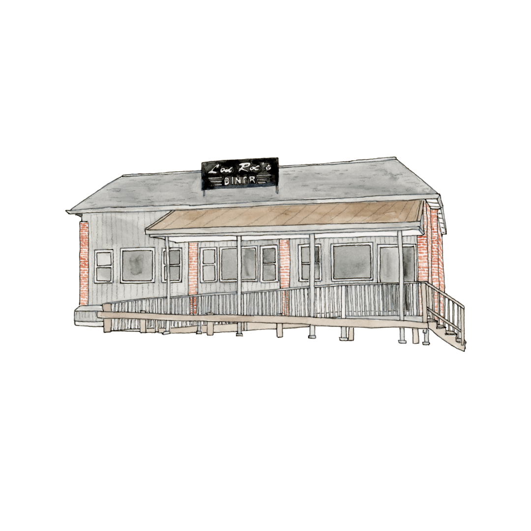 Lou Roc's Diner Art Print | Worcester, MA | Watercolor and Ink