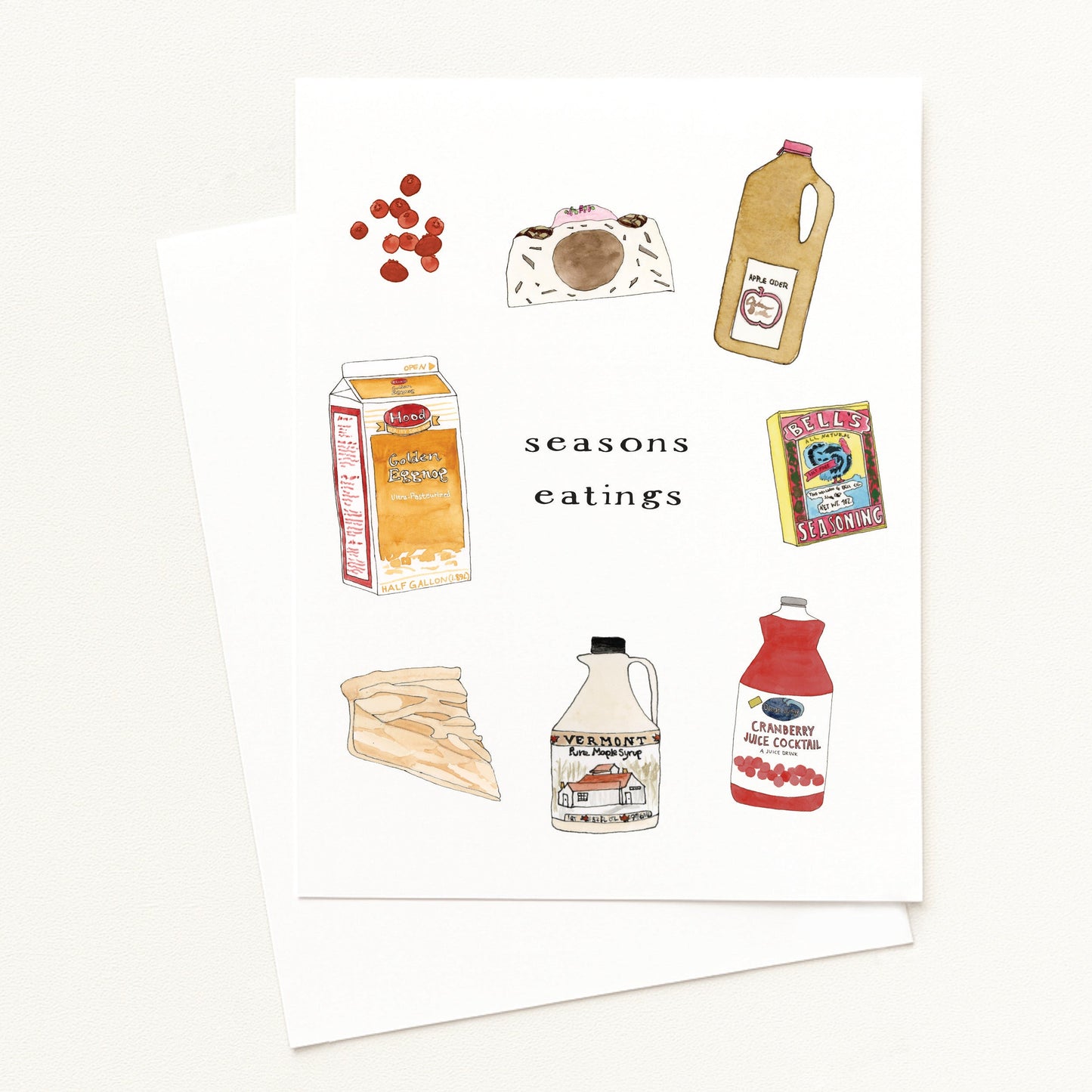 Seasonal New England Foods - Holiday Greeting Card