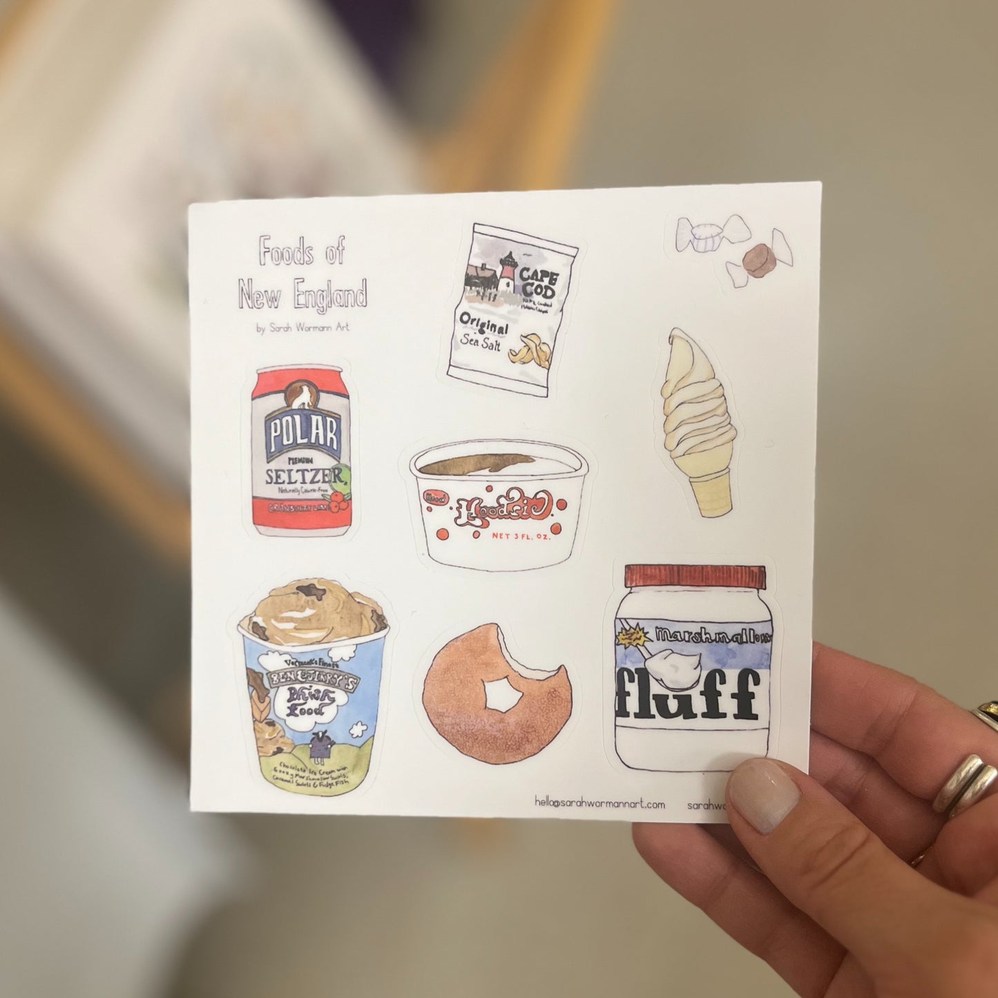 New England Foods sticker sheet