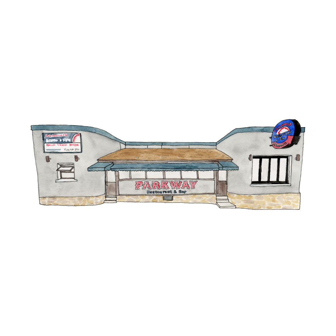 Parkway Diner Art Print | Worcester, MA | Watercolor and Ink