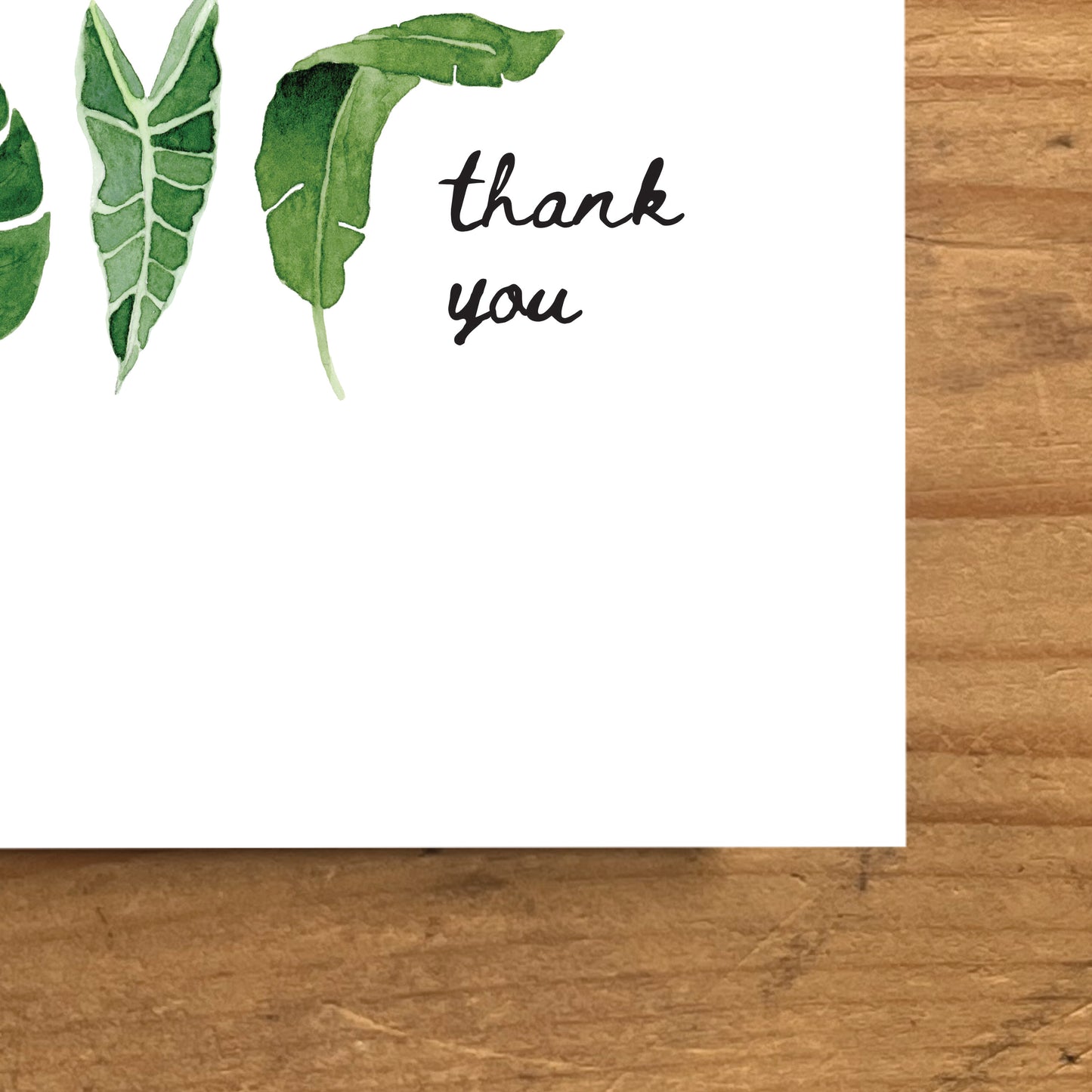 Tropical Leaves Thank You Greeting Card