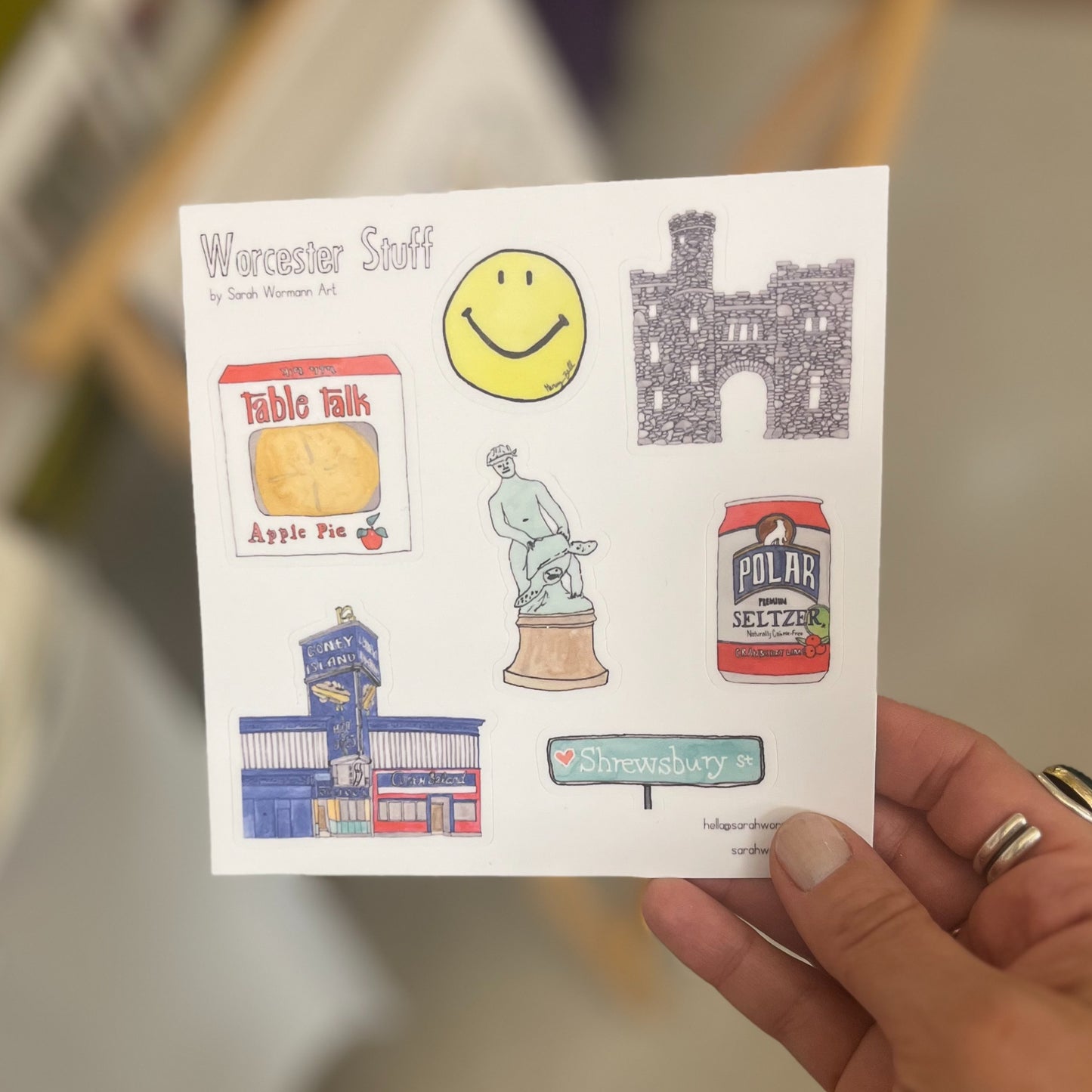 Worcester sticker sheet