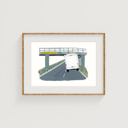 Storrow Drive Art Print | Boston | Gouache and Ink