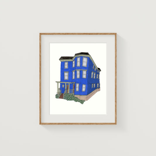 Jamaica Plain, Boston House Art Print | Gouache and Ink