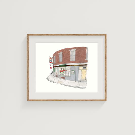Bova's Bakery Art Print | Boston | Gouache and Ink