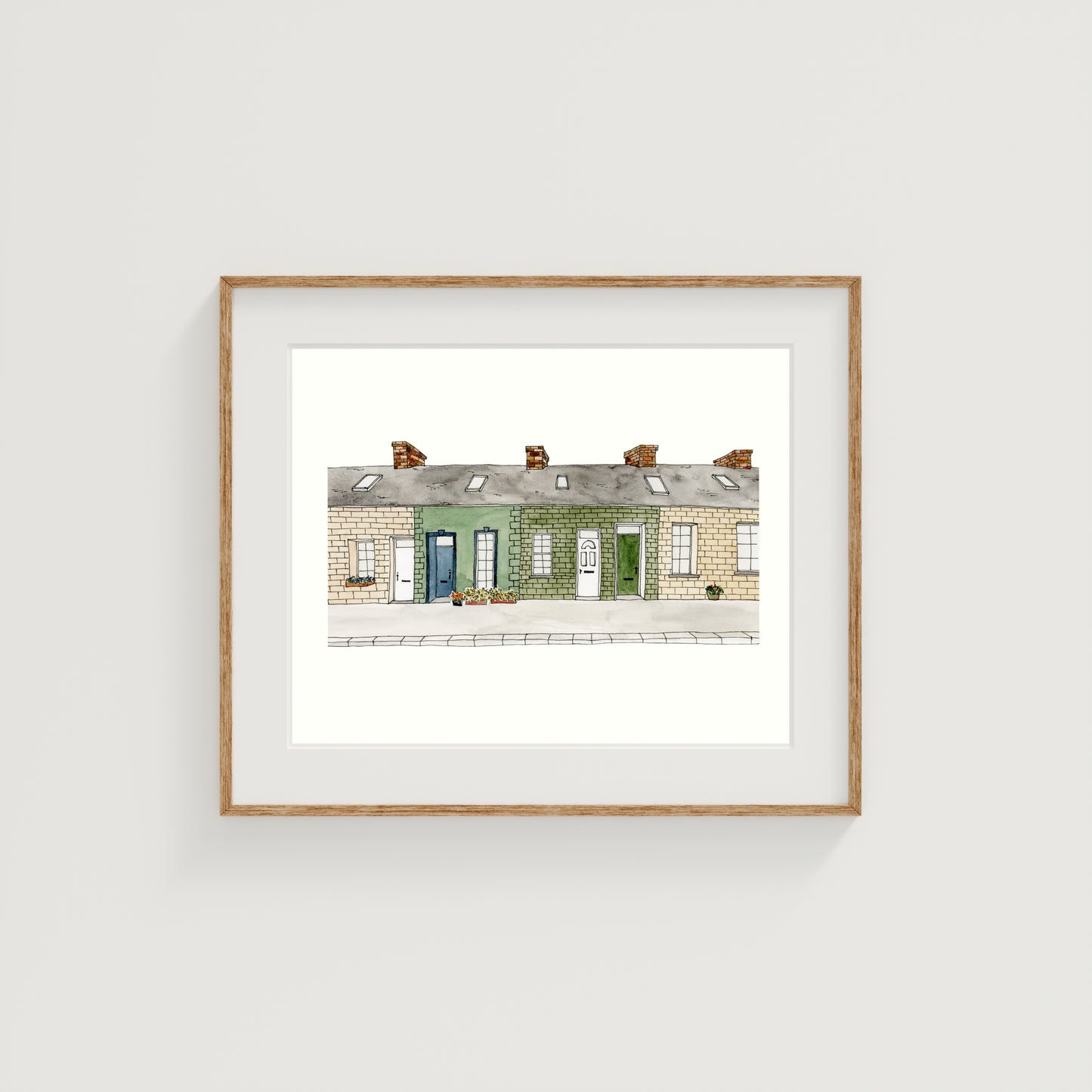 Cork, Ireland Buildings Art Print | Watercolor and Ink