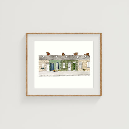 Cork, Ireland Buildings Art Print | Watercolor and Ink