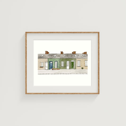 Cork, Ireland Buildings Art Print | Watercolor and Ink