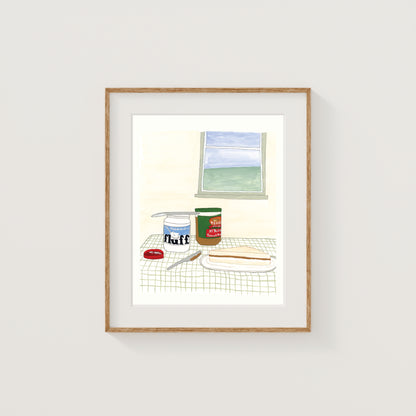 Fluffernutter Tablescape Art Print | New England | Gouache and Ink