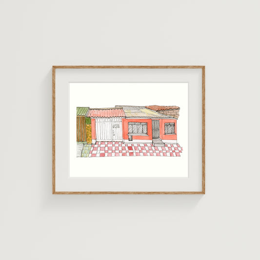 Guatemala Buildings Art Print | Watercolor and Ink