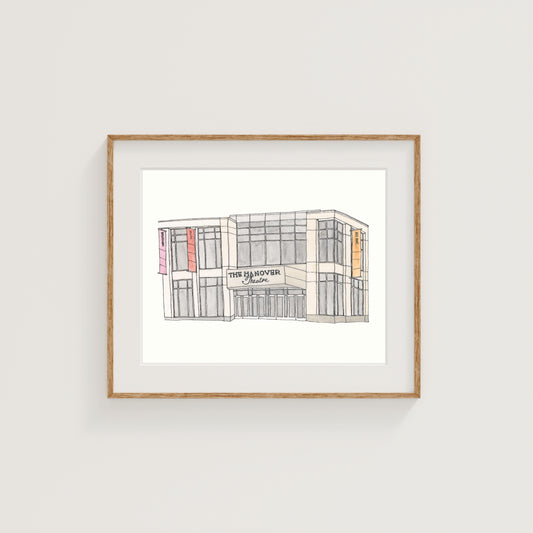 Hanover Theatre Art Print | Worcester | Watercolor and Ink