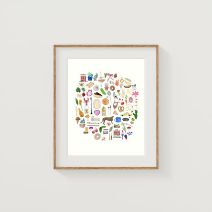Odds and Ends Art Print | Watercolor and Ink