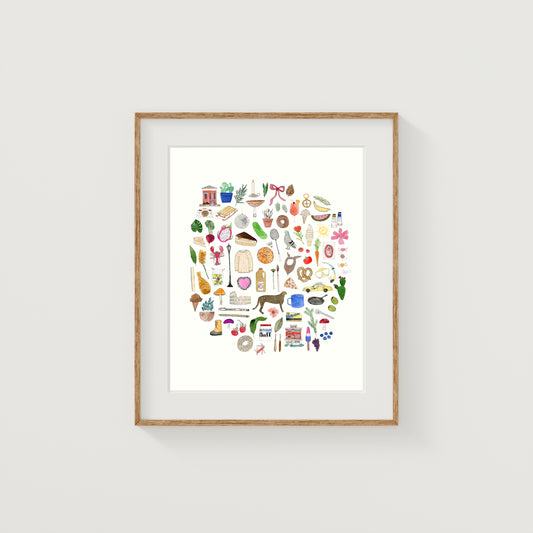 Odds and Ends Art Print | Watercolor and Ink