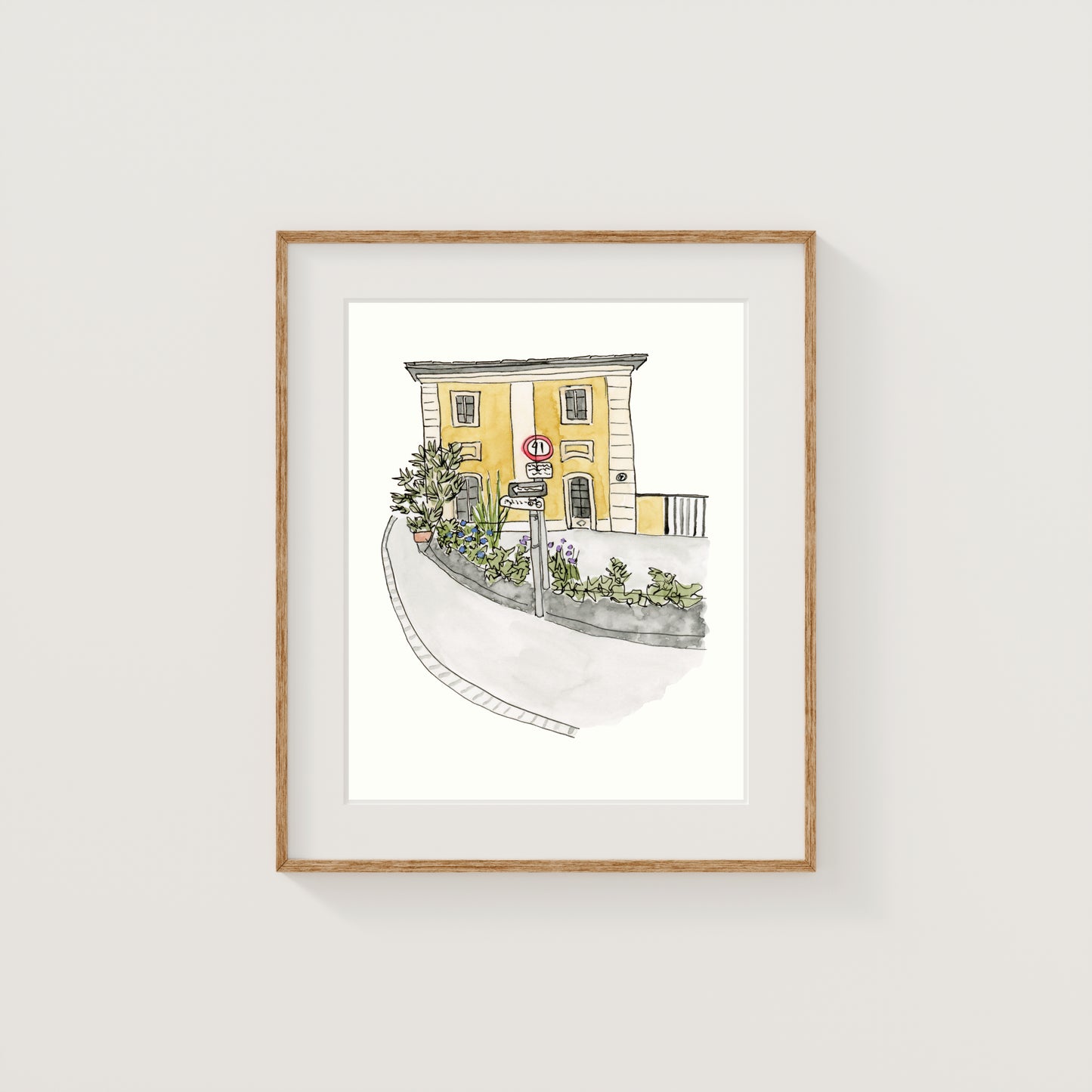 Germany Building Art Print | Watercolor and Ink