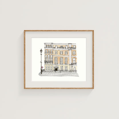 London Street Art Print | Watercolor and Ink