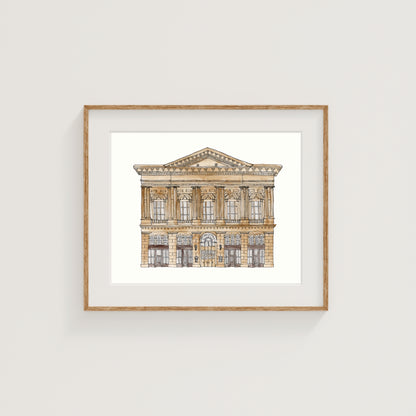 Mechanic's Hall Art Print | Worcester | Watercolor and Ink