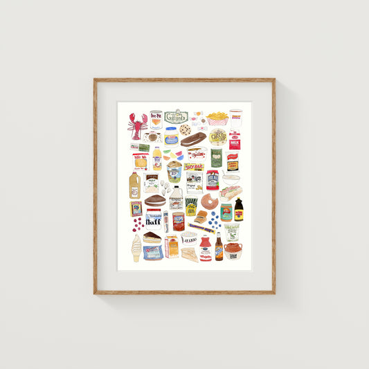 New England Foods Art Print | Watercolor and Ink