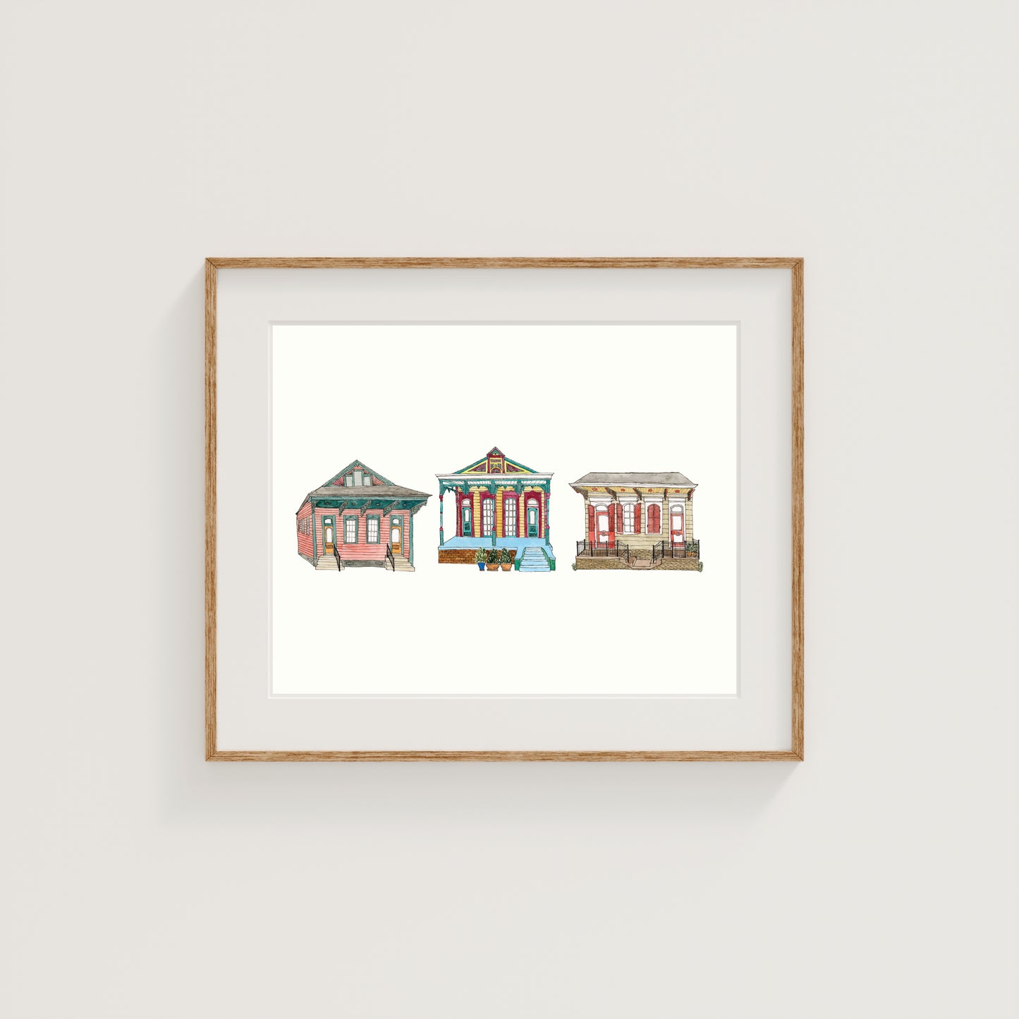 Houses of New Orleans Art Print | Watercolor and Ink