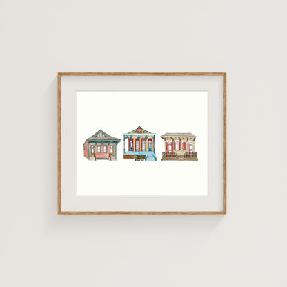 Houses of New Orleans Art Print | Watercolor and Ink
