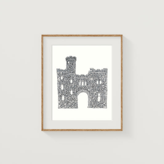Bancroft Tower Art Print | Worcester | Watercolor and Ink