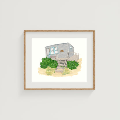 Margo Gelb Dune Shack Art Print | Provincetown | Gouache and Ink