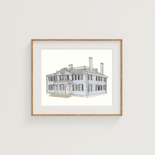 Salisbury Mansion Art Print | Worcester | Watercolor and Ink