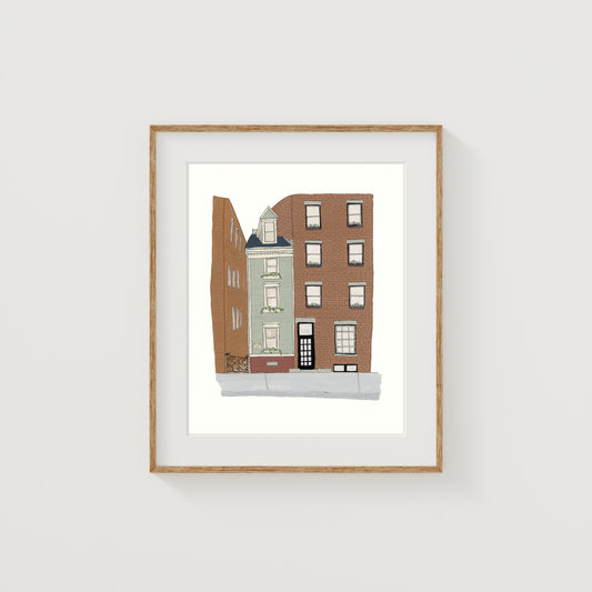 Boston's Spite House Art Print | Gouache and Ink