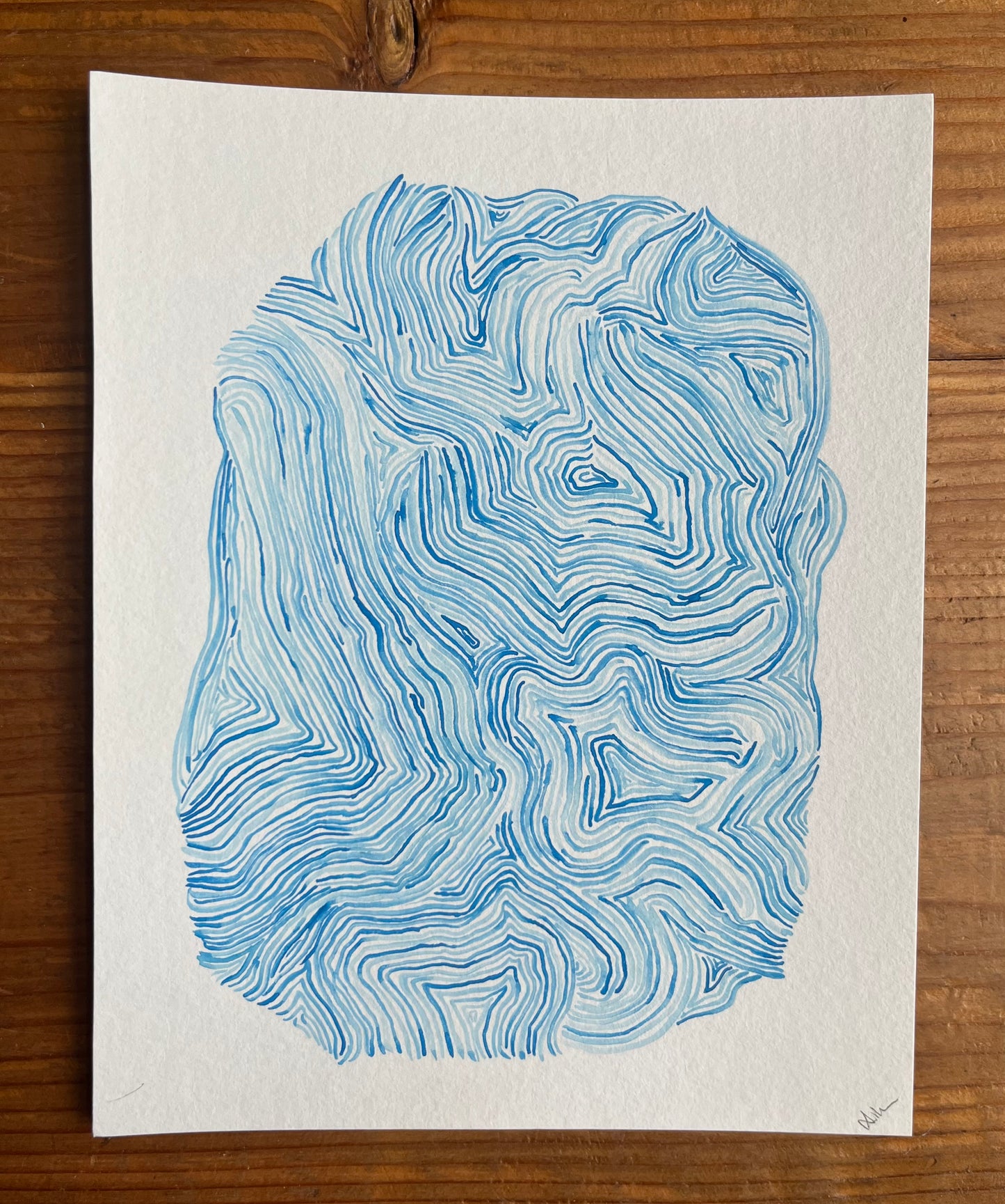 Blue Waves Abstract (Original)