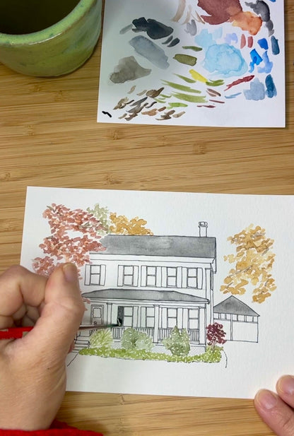 April Workshop - Watercolor House Portrait