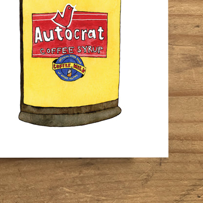 Autocrat Coffee Syrup | New England Food | Watercolor and Ink