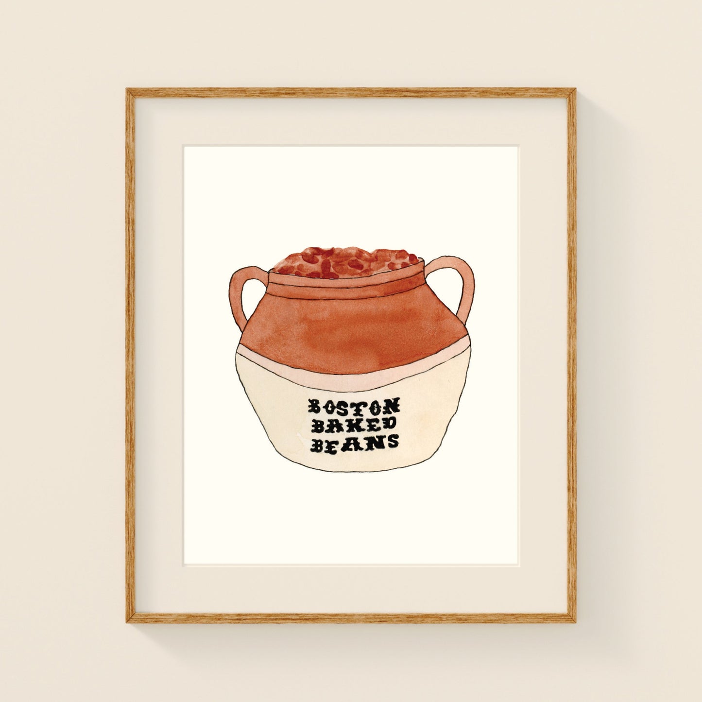 Boston Baked Beans | New England Food | Watercolor and Ink