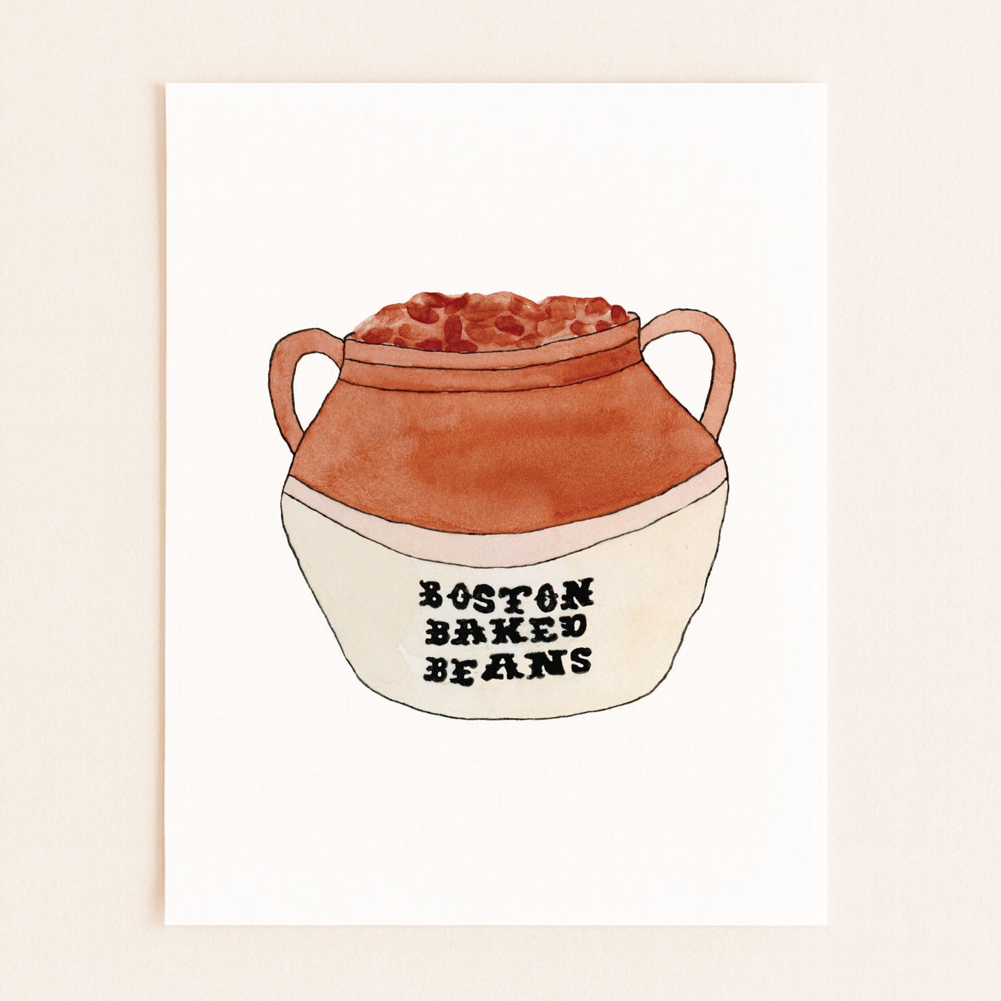 Boston Baked Beans | New England Food | Watercolor and Ink