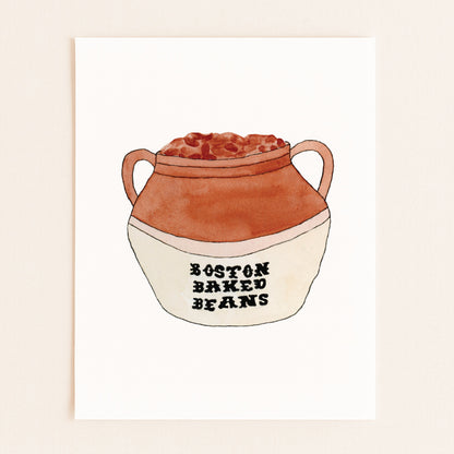 Boston Baked Beans | New England Food | Watercolor and Ink