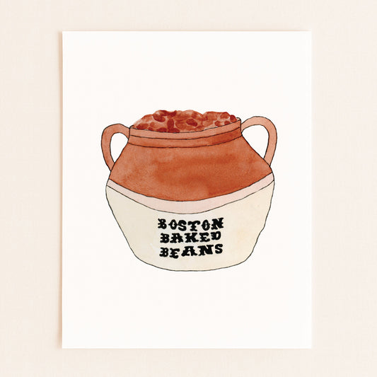 Boston Baked Beans | New England Food | Watercolor and Ink