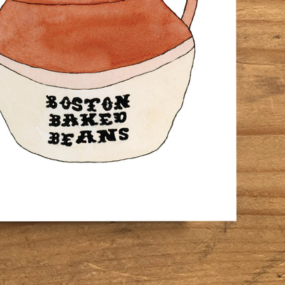 Boston Baked Beans | New England Food | Watercolor and Ink