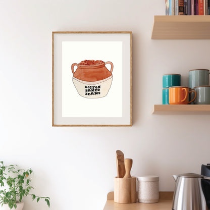 Boston Baked Beans | New England Food | Watercolor and Ink
