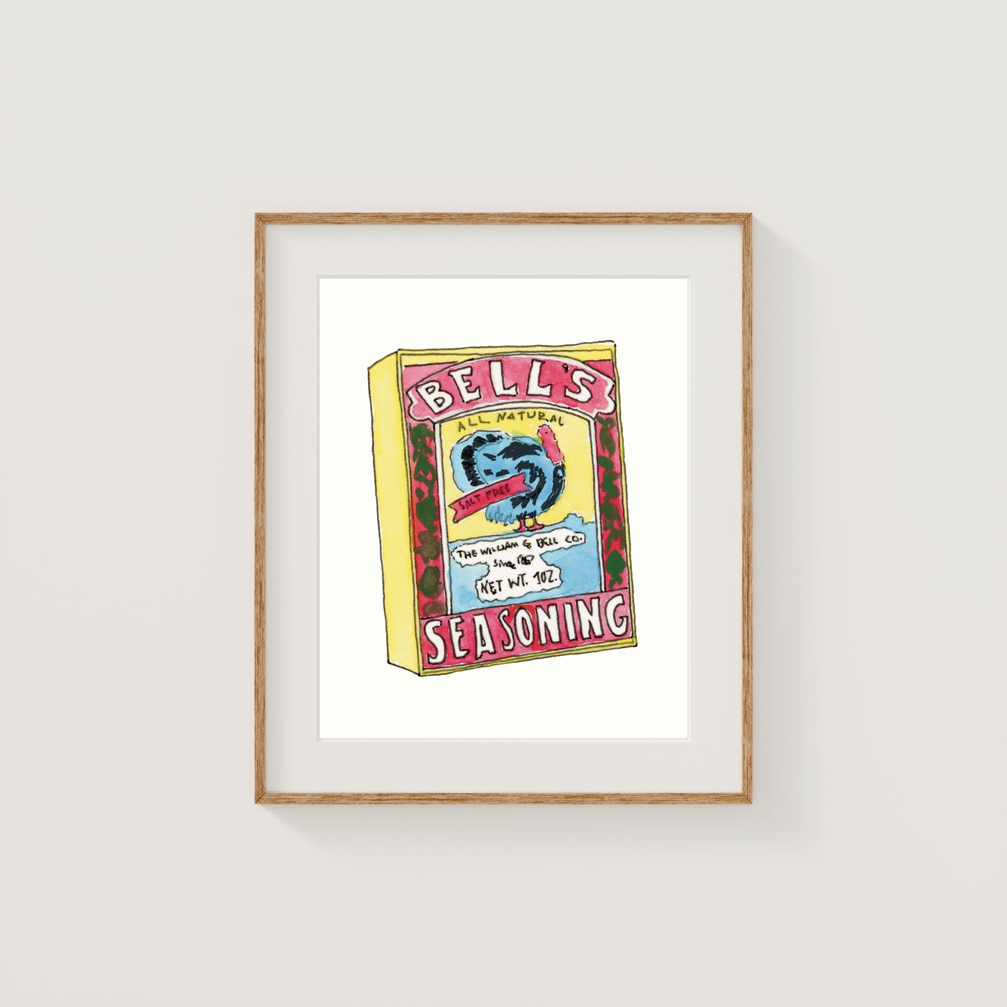 Individual New England Foods Mini Art Prints | Watercolor and Ink